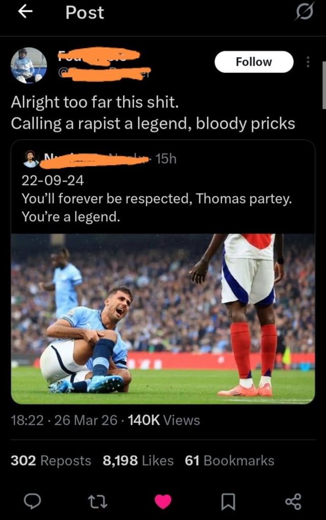 Cringe City fans on Rodri