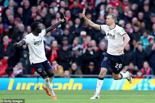 Tomas Soucek pulled one back at the start of the second half, but Liverpool held their nerve