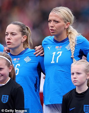 Ida Marin Hermannsdottir (right) pictured ahead of facing England for her second cap