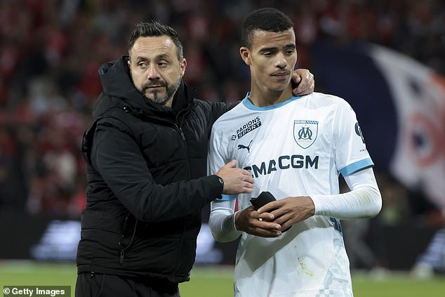 The Italian manager has staunchly defender his former player at Marseille Mason Greenwood