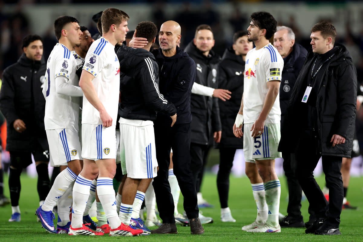 Pep Guardiola attempted to defuse tensions at full time (Getty Images)