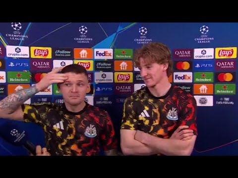 Kieran Trippier and Anthony Gordon post-match interview after heated word exchange