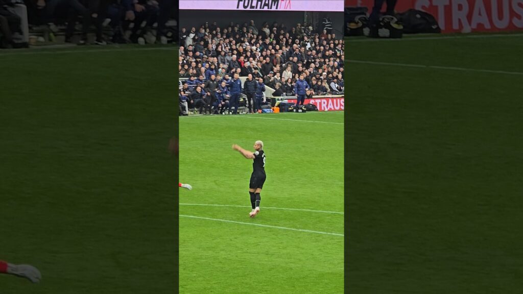 RICHARLISON CELEBRATES AFTER SCORING FOR TOTTENHAM AT CRAVEN COTTAGE: Fulham 2-1 Spurs