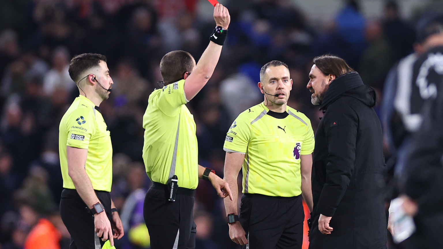 Premier League release statement to explain why Leeds boss Daniel Farke was shown a red card Premier League release statement to explain why Leeds boss Daniel Farke was shown a red card
