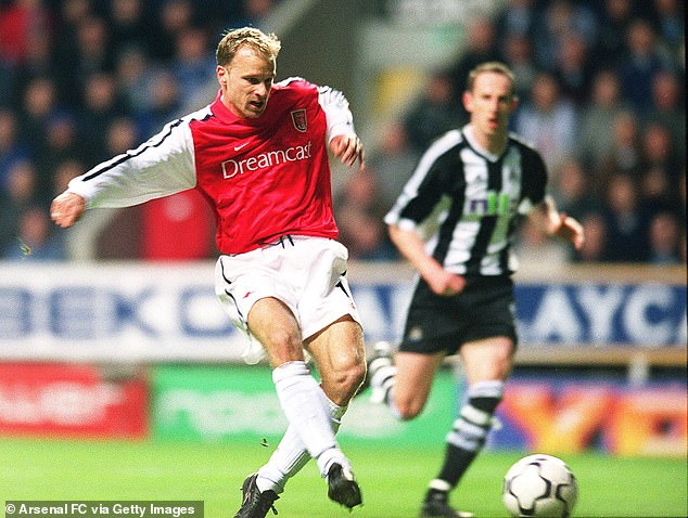Dennis Bergkamp scores his iconic goal for Arsenal against Newcastle back in 2002