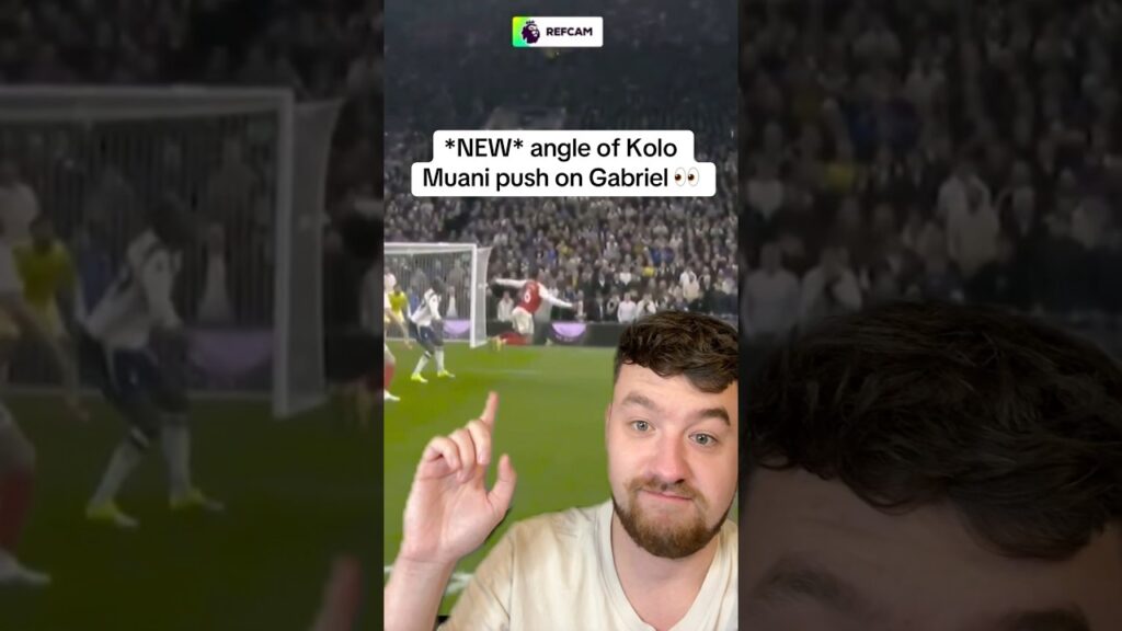 *NEW* angle of Kolo Muani push on Gabriel from ref cam leaves Tottenham fans fuming 👀 #afc #thfc