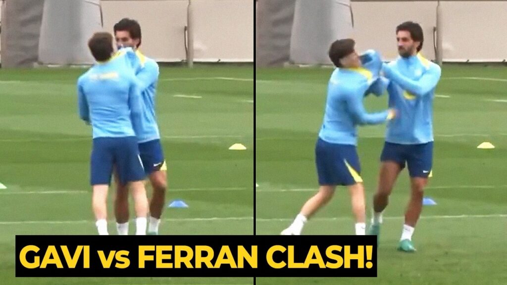 Gavi and Ferran fight each other in final training ahead of Atlético Madrid