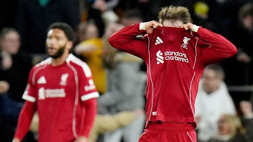 Another late goal is Liverpool's undoing in loss to last-place Wolves