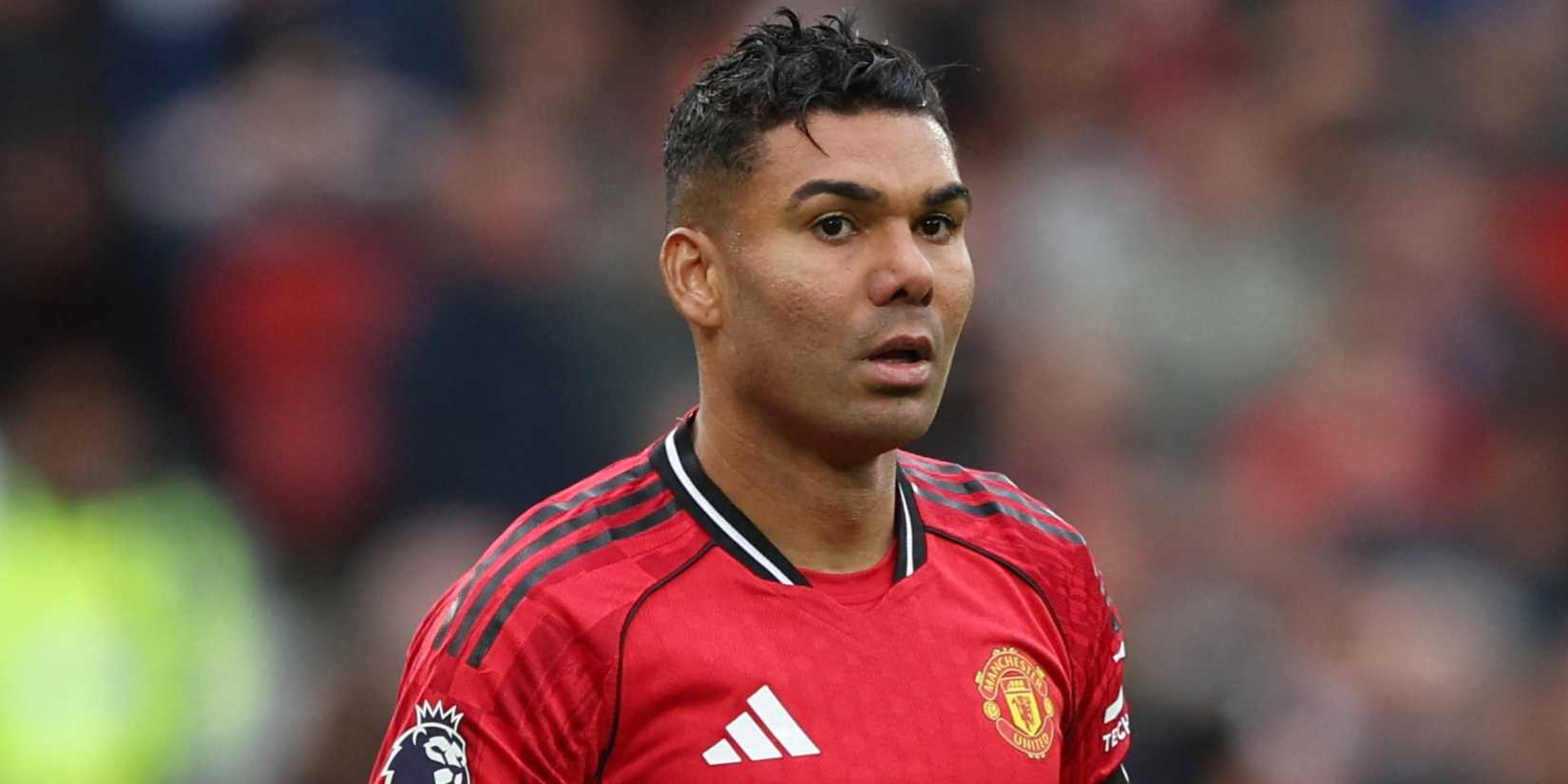 Manchester United's Casemiro holding a football