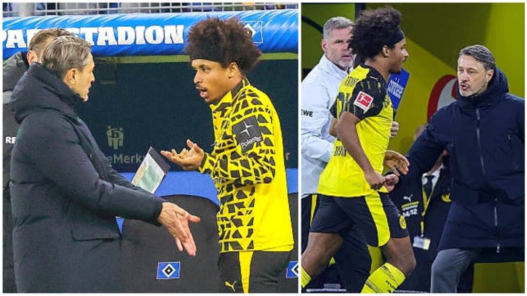 Karim Adeyemi clashes with his manager Niko Kovač during Dortmund vs Köln drama