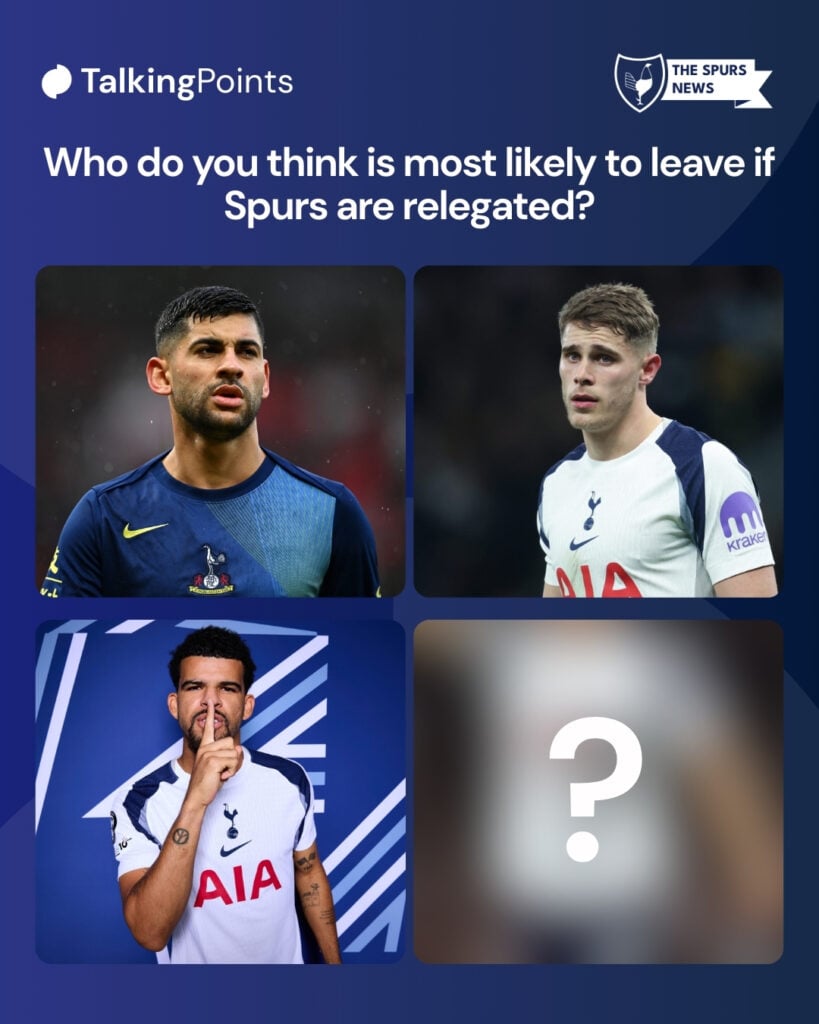 Micky van de Ven during the Premier League match between Tottenham Hotspur and West Ham United. Cristian Romero of Tottenham Hotspur warms up prior to the Premier League match between Manchester United and Spurs. Dominic Solanke of Tottenham Hotspur poses for a portrait during the official UEFA Champions League.