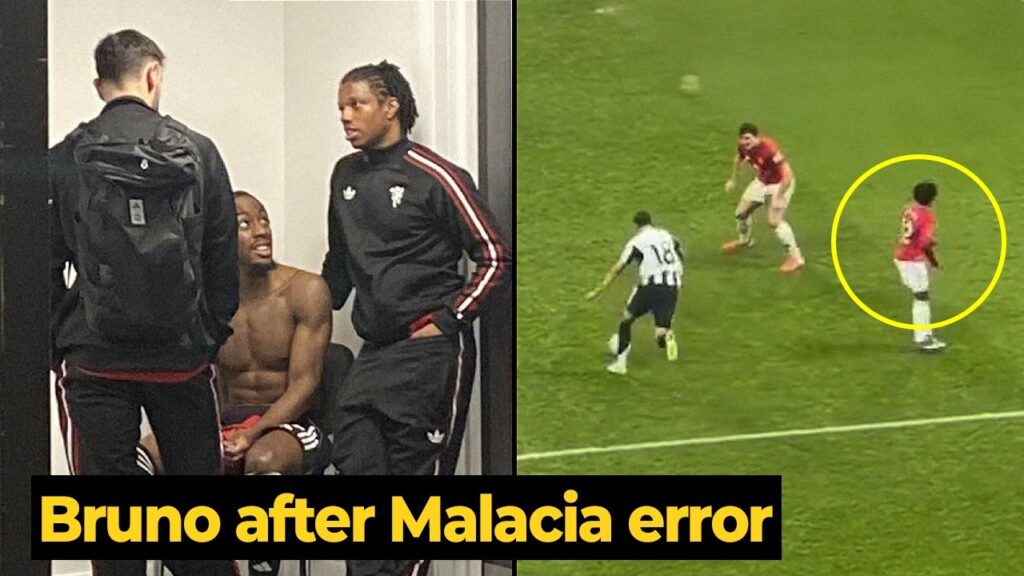 Bruno Fernandes’ tunnel reaction to Malacia after costly mistakes vs Newcastle