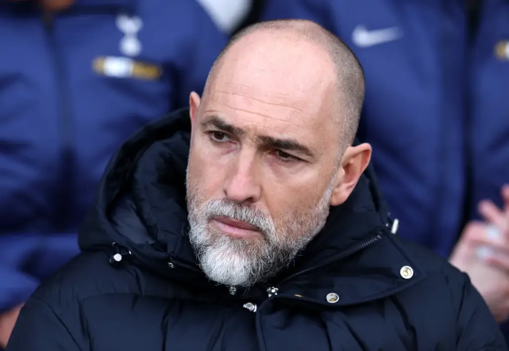 Igor Tudor watches on from the dugout as Tottenham Hotspur manager
