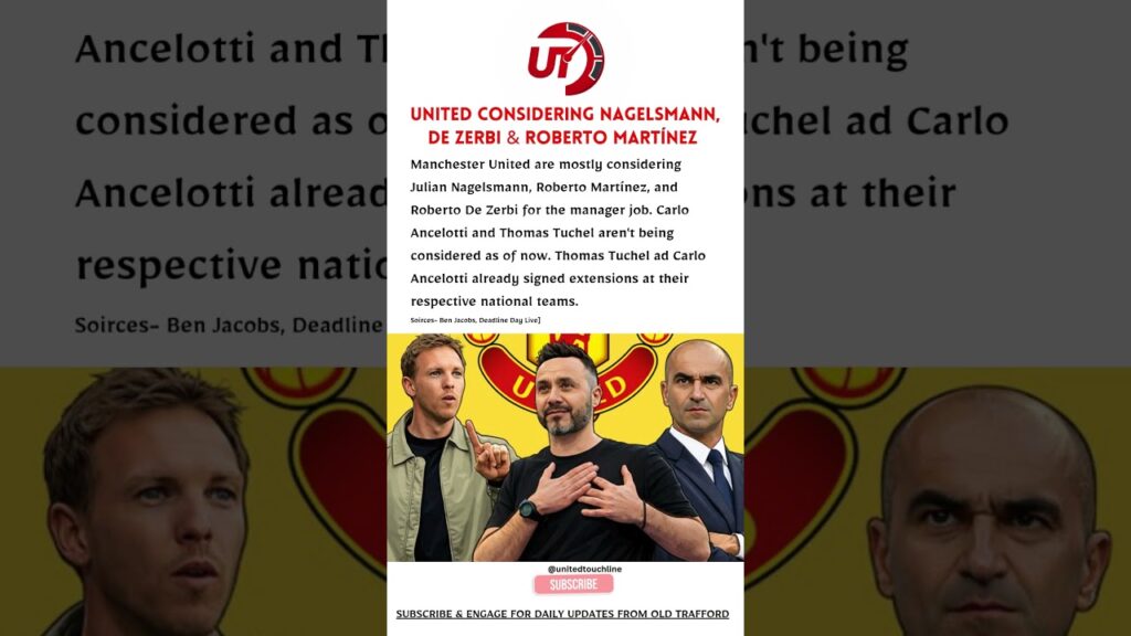 United considering Nagelsmann, De Zerbi & Roberto Martínez  | MAN U DAILY NEWS #mufc