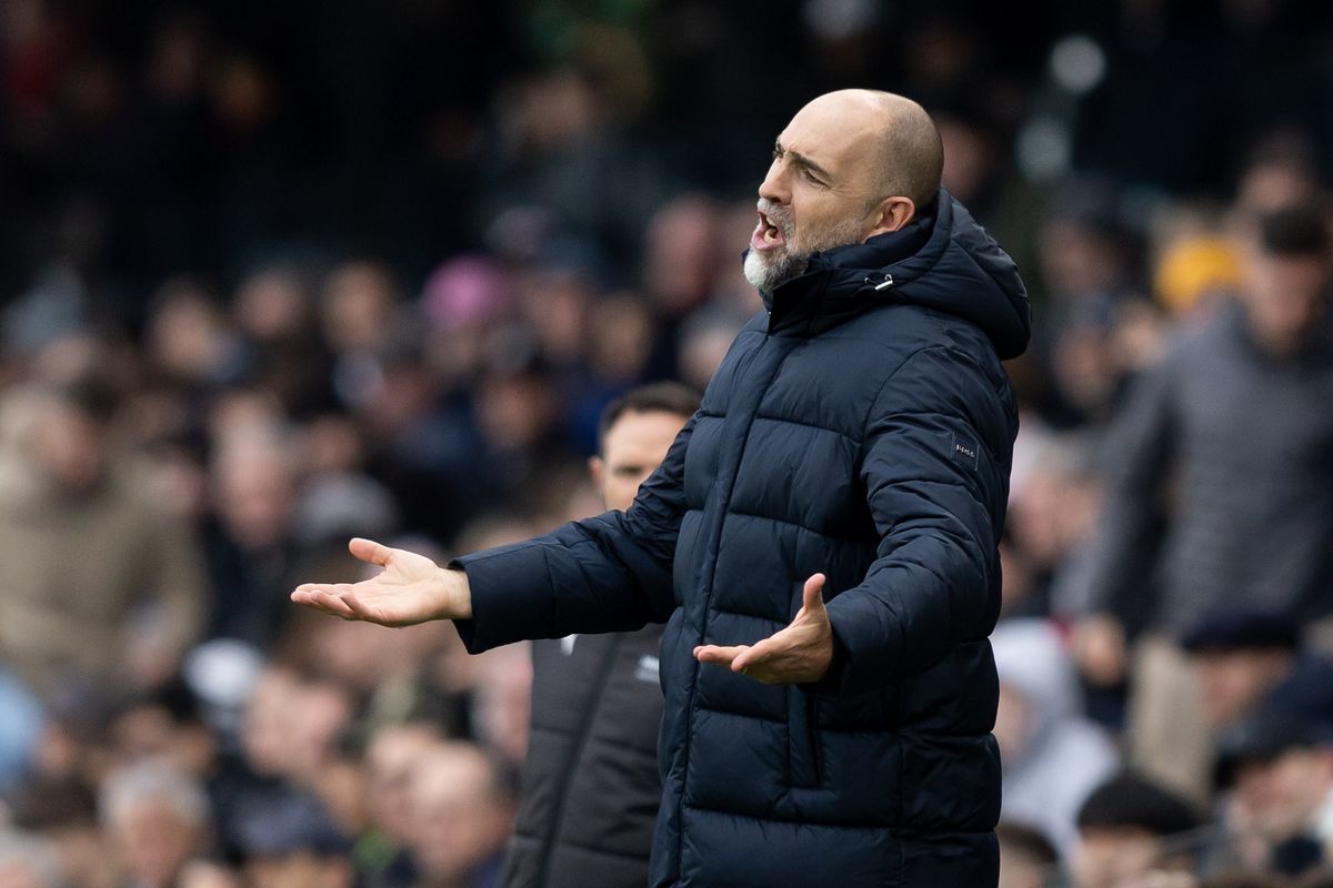 Igor Tudor manager of Tottenham Hotspur gestures during the Premier League match between Fulham and Tottenham Hotspur