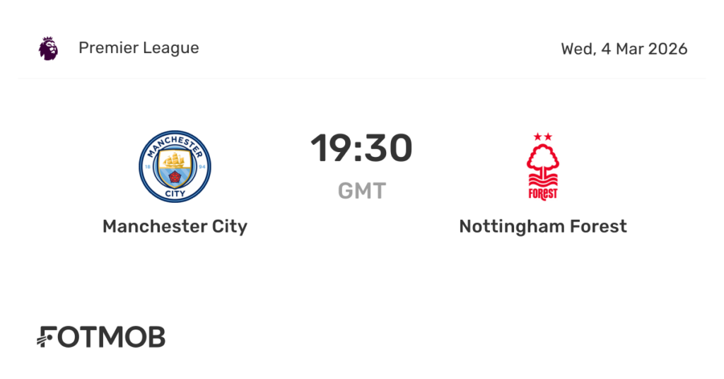 Man City vs Nottm Forest