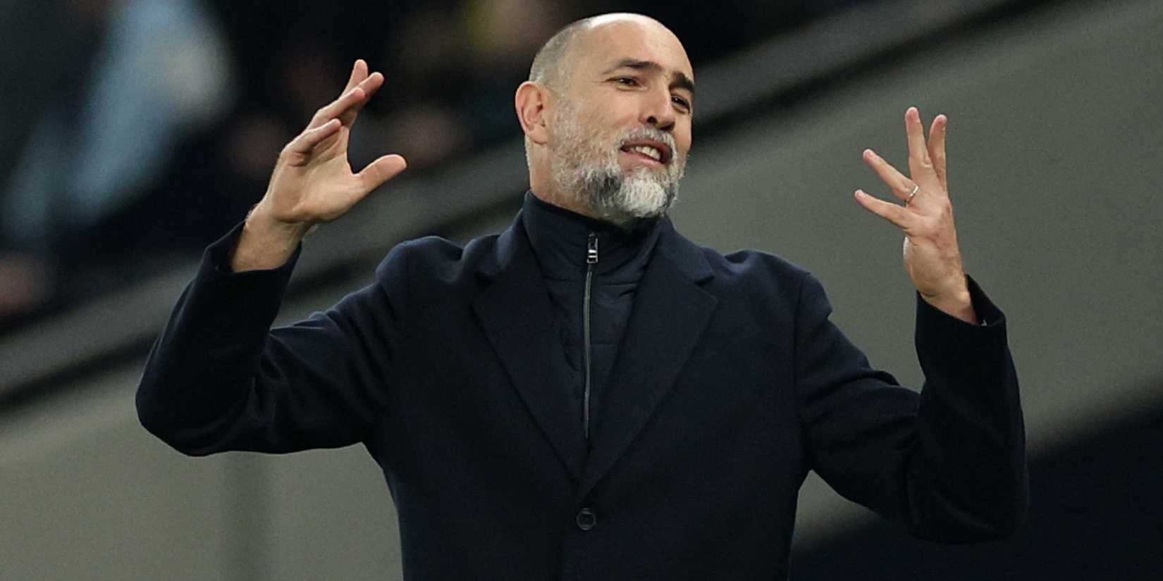 Tottenham Hotspur interim manager Igor Tudor holds his hands up