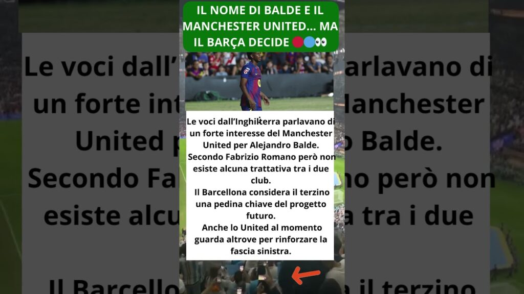 Il nome di Balde e il Manchester United… ma il Barça decide 🔴🔵👀
