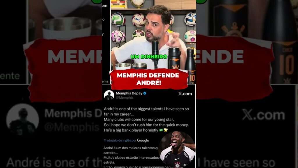 Memphis Depay DEFENDE André do Corinthians e MANDA RECADO para o Milan! #corinthians #mercadodabola
