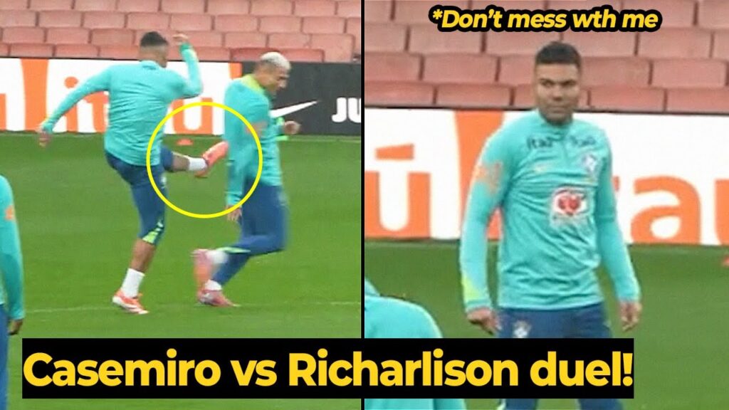Casemiro kicks out Richarlison in Brazil’s final training before the Senegal clash | Man Utd News