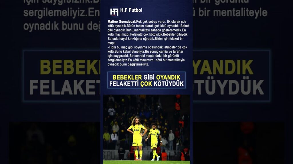 Matteo Guendouzi Karagümrük 2-0 Fenerbahçe maç sonu açıklamaları... #fenerbahçe #shorts #karagümrük