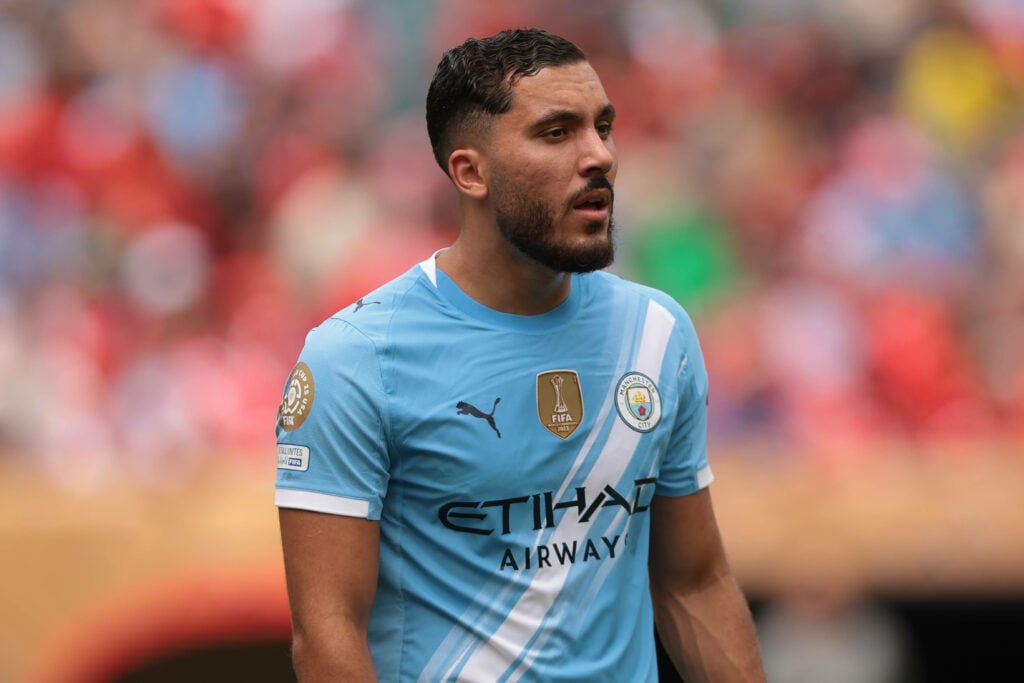 Rayan Cherki in action for Manchester City