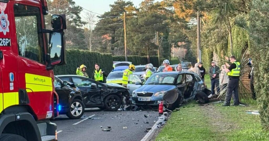 Driver taken to hospital after crash on Matchams Lane