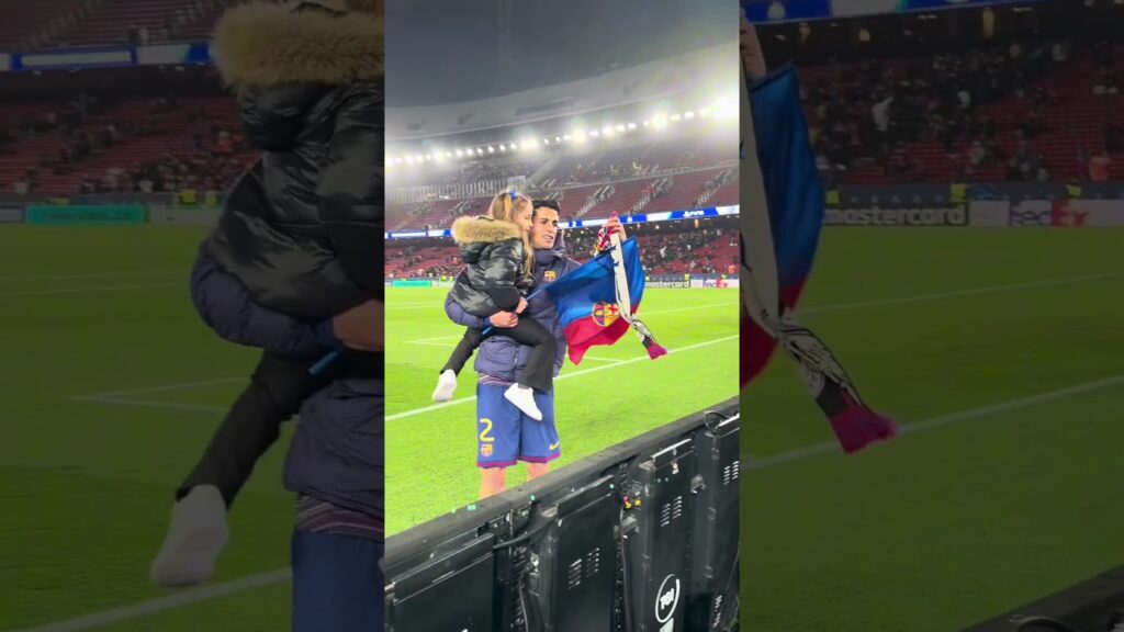 JOÃO CANCELO Y SU EMOTIVO MOMENTO CON SU HIJA AL FINAL DEL FC BARCELONA 7-2 NEWCASTLE