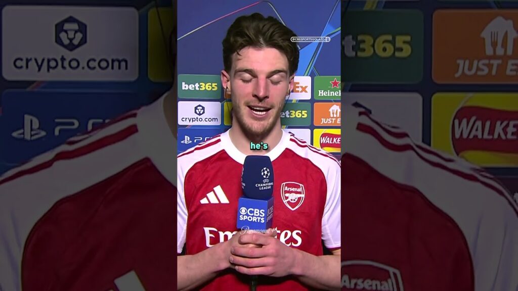 Declan Rice emphasizes how crucial goalkeeper David Raya is to the Arsenal squad ❤️ #UCLToday