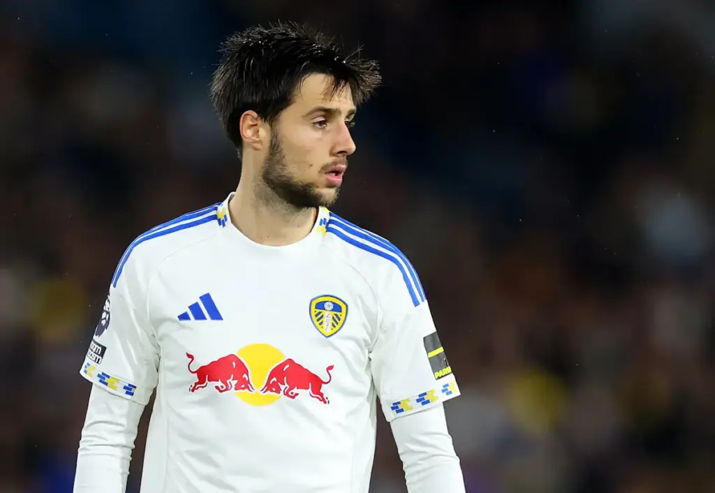 Leeds United midfielder Ilia Gruev looks on during a game