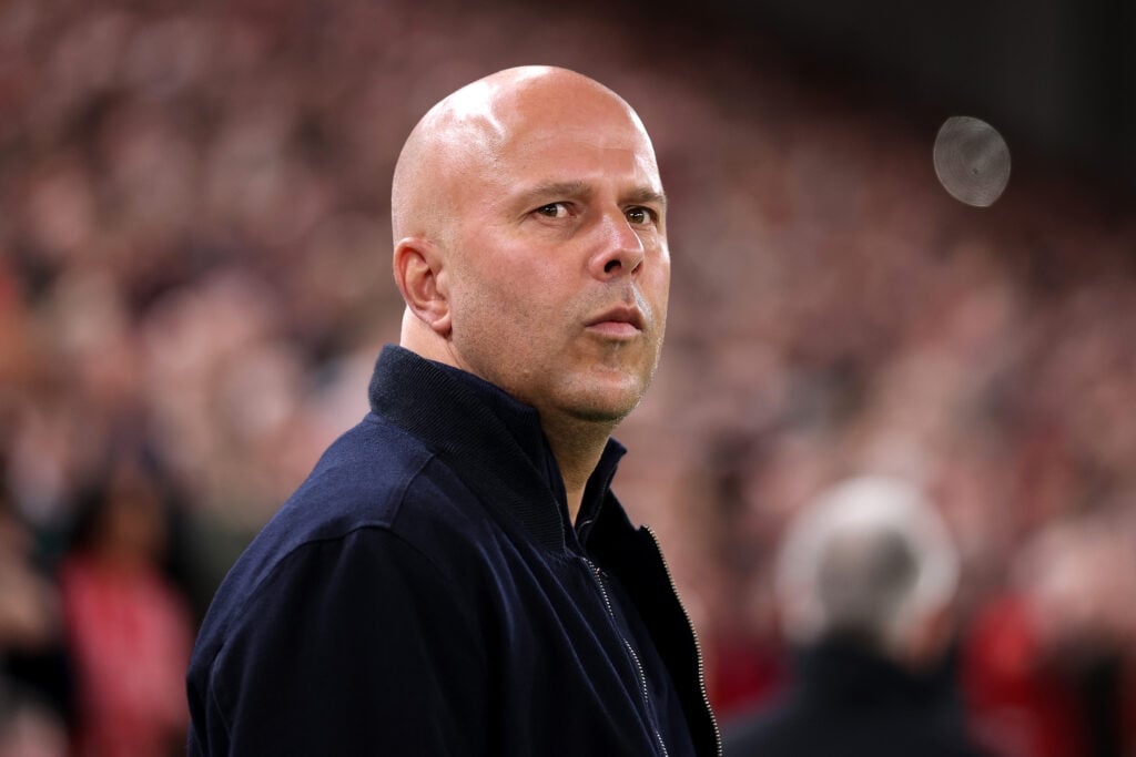 Arne Slot pictured ahead of Liverpool's UEFA Champions League match against Galatasaray at Anfield.