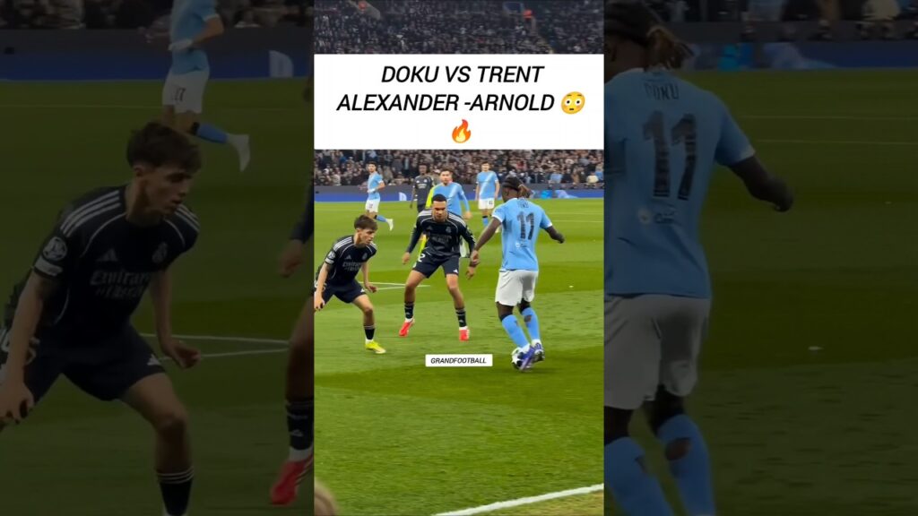 Jeremy Doku vs Trent Alexander Arnold 😳🔥 #shorts #mancity #realmadrid #football