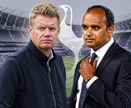 Tottenham chiefs Johan Lange and Vinai Venkatesham