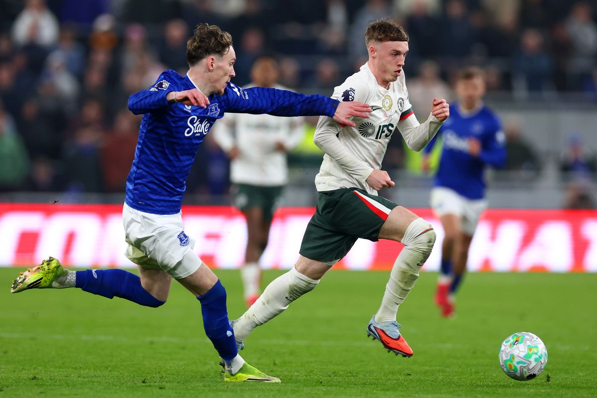 James Garner in action for Everton against Chelsea