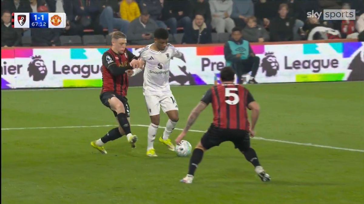 Amad and Manchester United wanted a penalty just seconds before Bournemouth equalised