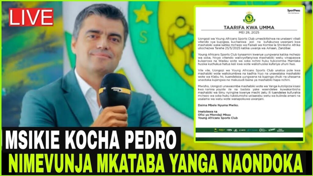 🔴#LIVE MSIKIE KOCHA PEDRO MUDA HUU AFUNGUKA ATHIBITISHA KUVUNJA MKATABA NA YANGA "NIMEVUNJA MKATABA.