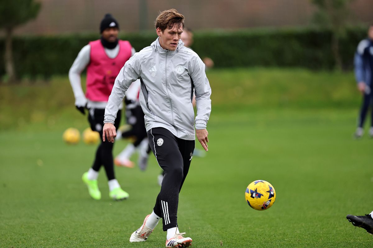 Jannik Vestergaard pictured in Leicester City training in December