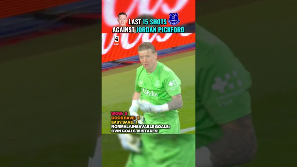 Last 15 Shots against Jordan Pickford