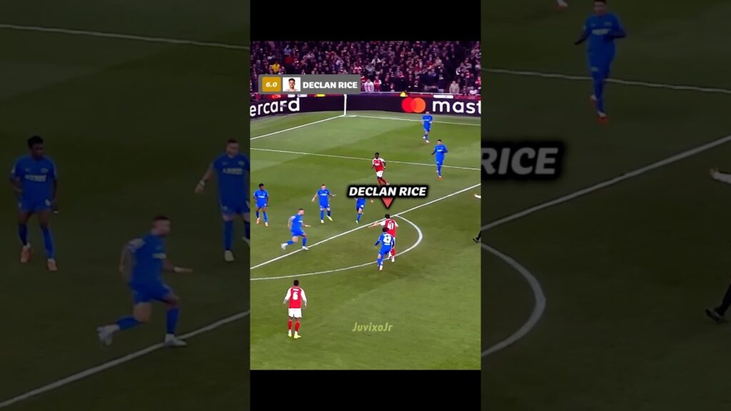 Declan Rice Rating Arsenal vs  Leverkusen 🔥#shorts #viralshorts #arsenal