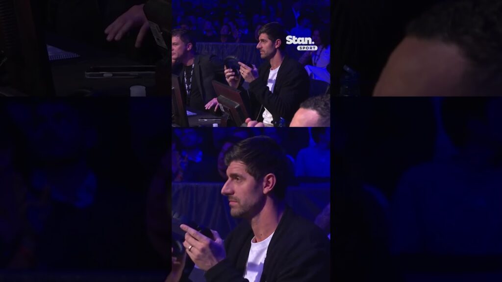 Vinícius Júnior, Jude Bellingham and Thibaut Courtois at #PFLMadrid 🇪🇸 #PFLMMA #RealMadrid