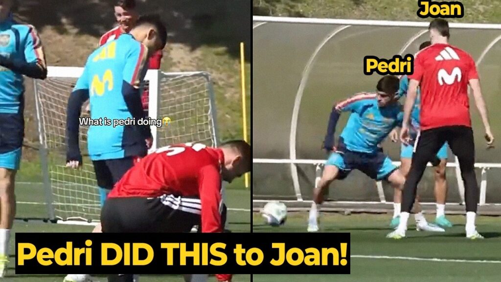 Pedri destroys Joan Garcia with crazy skills in Spain training ahead of Serbia