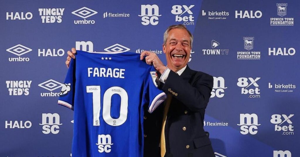 Nigel Farage at Ipswich Town - We call for club apology