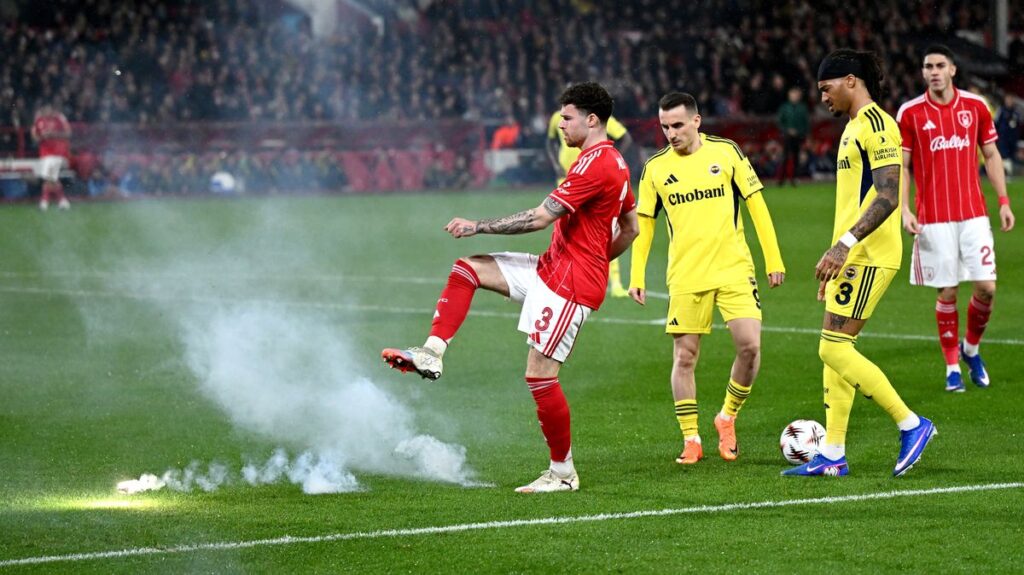 UEFA decision made after unrest in Nottingham Forest vs Fenerbahce Europa League clash