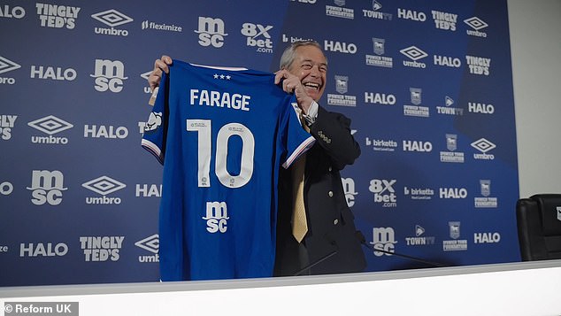 Ipswich Town have hit back after receiving criticism for hosting Nigel Farage at Portman Road
