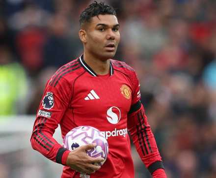 Manchester United's Casemiro reacts 