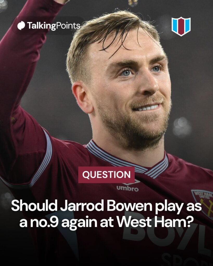 Jarrod Bowen of West Ham United celebrates after scoring the team's first goal during the Emirates FA Cup Fifth Round match between West Ham United and Brentford at the London Stadium in Stratford, England, on March 9, 2026.