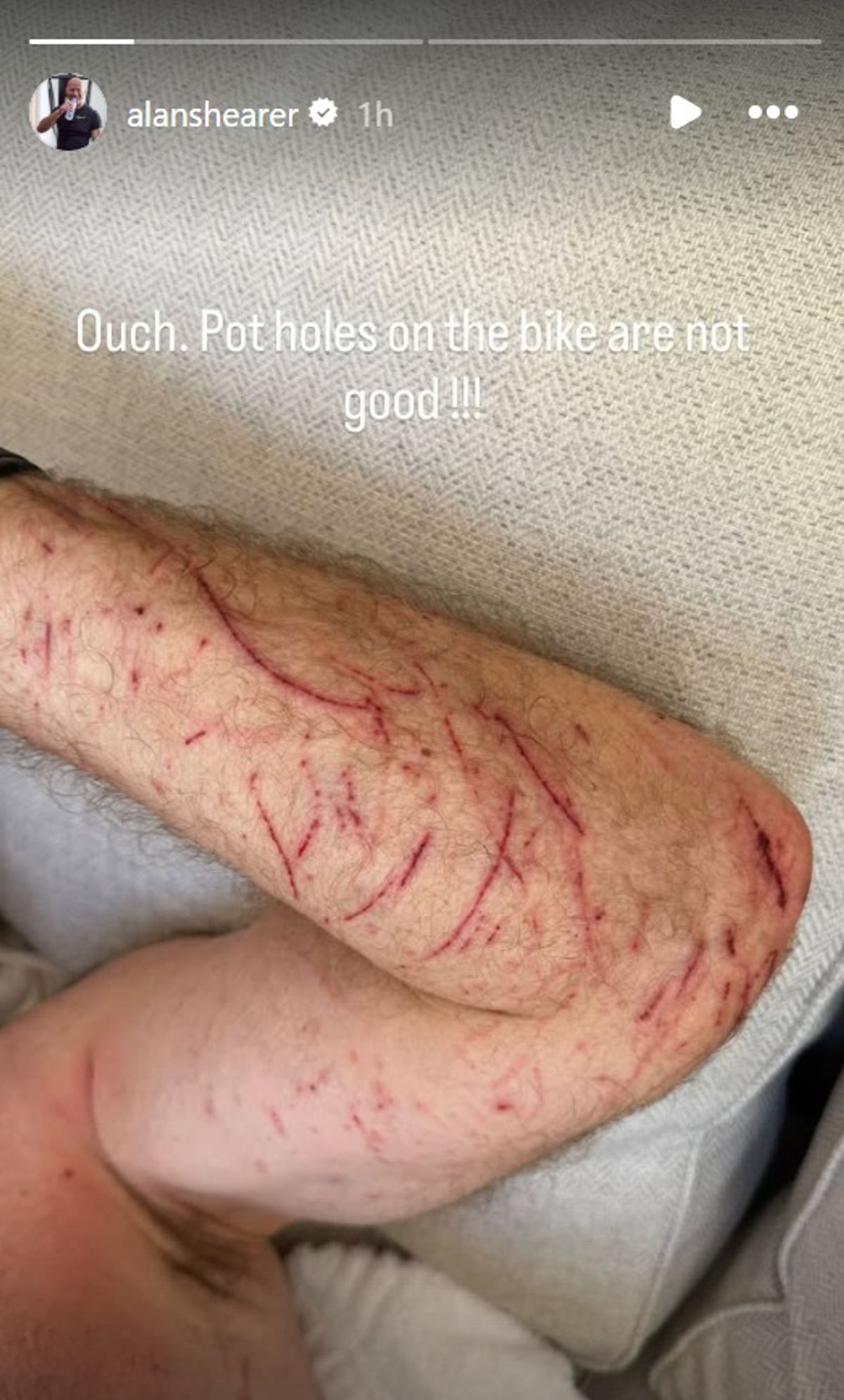 Alan Shearer's Instagram post