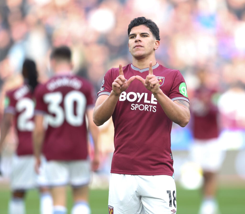 Mateus Fernandes celebrates during West Ham United v Sunderland - Premier League