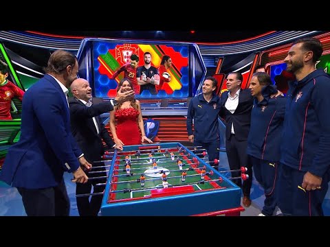 Nuno Gomes, Rui Patrício y Hélder Postiga en Los Protagonistas... ¡Se armó la reta de futbolito!