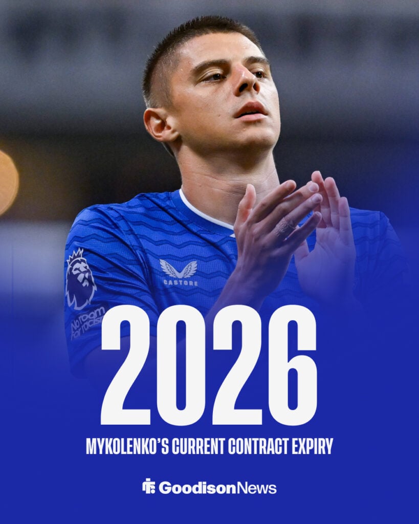 Vitalii Mykolenko of Everton reacts during the Premier League Summer Series match with Manchester United.